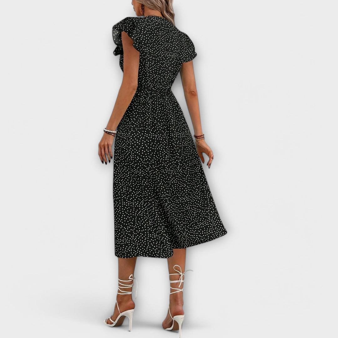 Stylish Midi Dress with Dots
