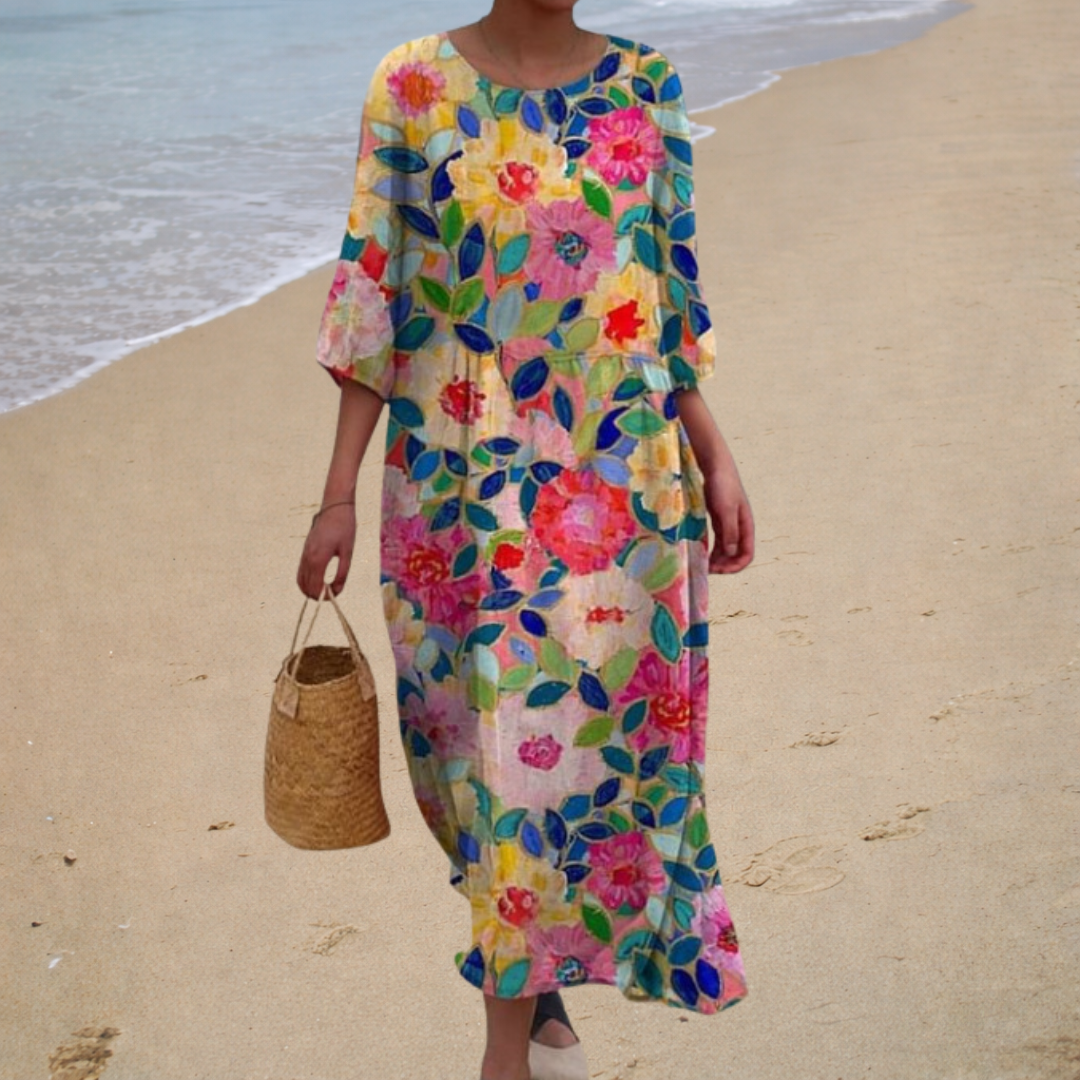 Long Draped and Stylish Dress