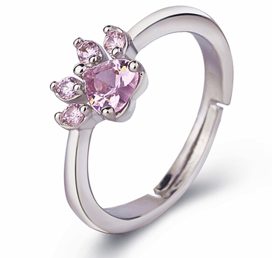 4-Piece Paw Jewellery Set for Women – Rose Gold with Zirconia Heart