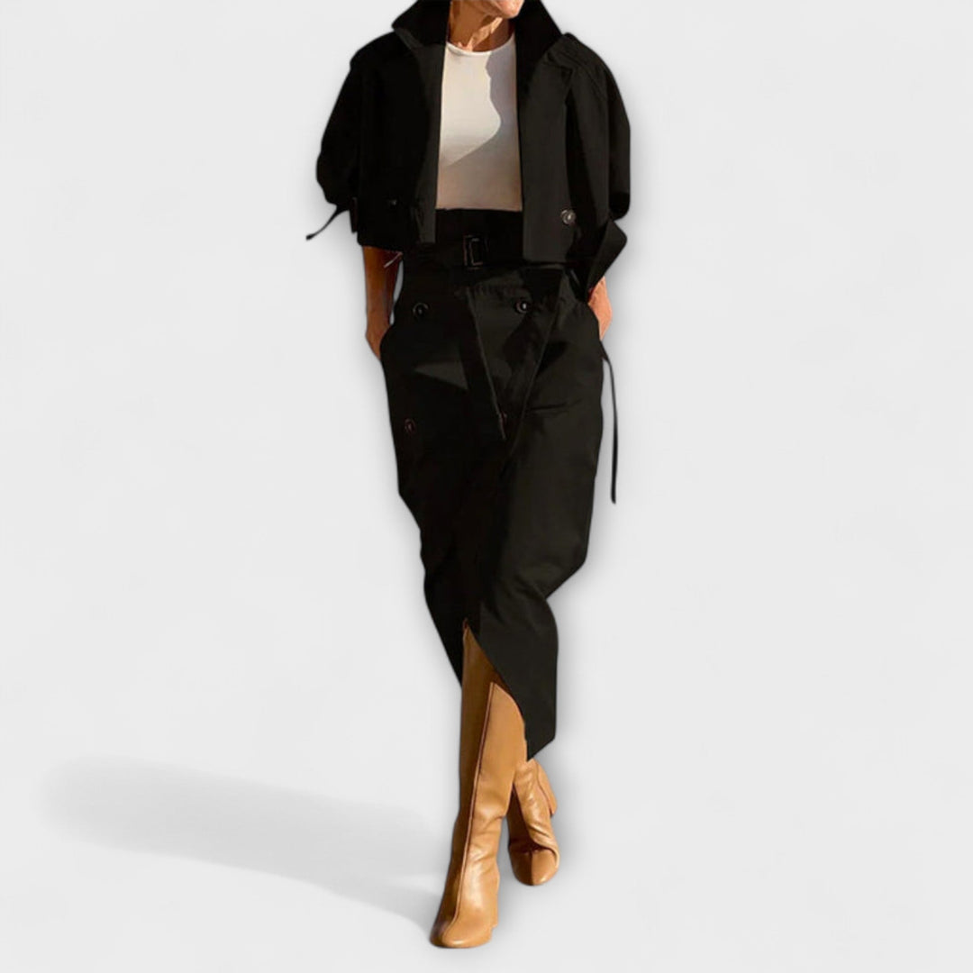Lyra - Elegant midi dress with pockets