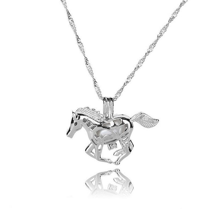 Glowing Galloping Horse Pendant Necklace