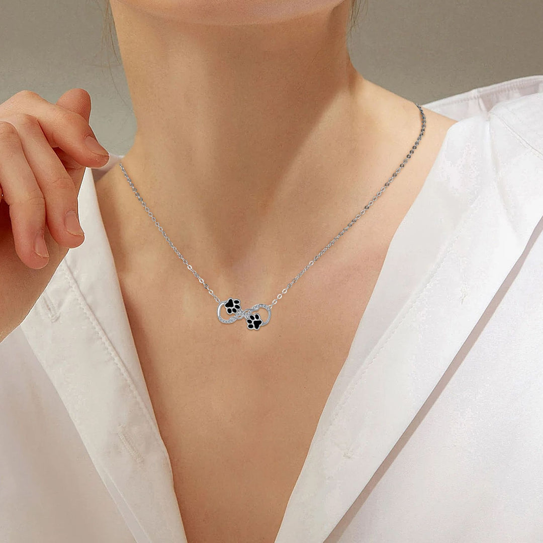 Infinite Love – Dog Paw Necklace with Zirconia