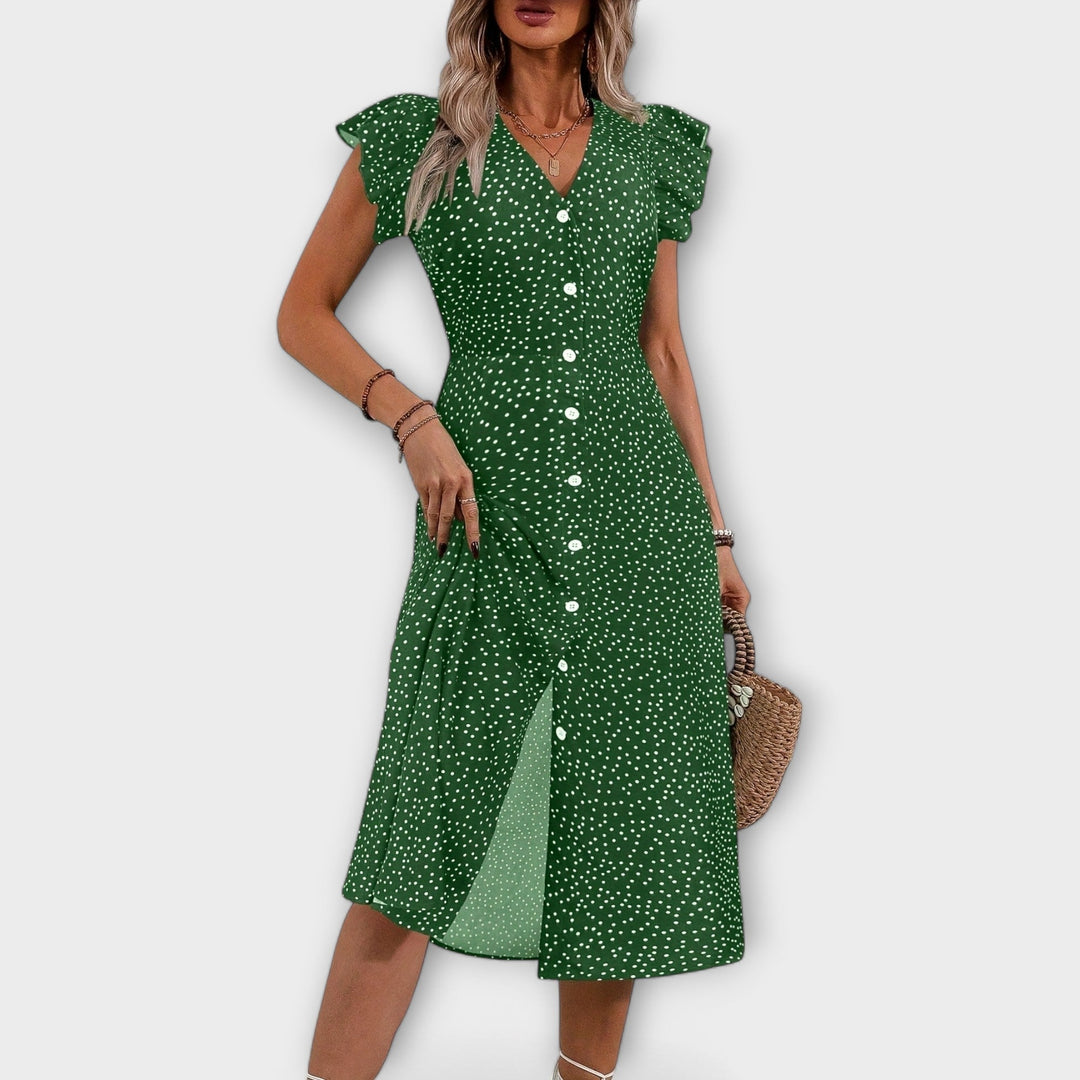 Stylish Midi Dress with Dots
