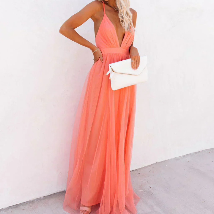 Elli™ | Coral Maxi Dress