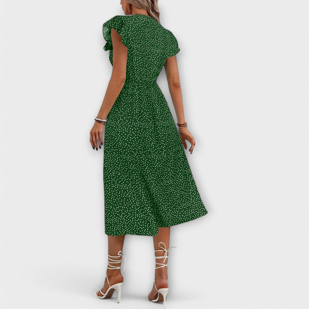 Stylish Midi Dress with Dots