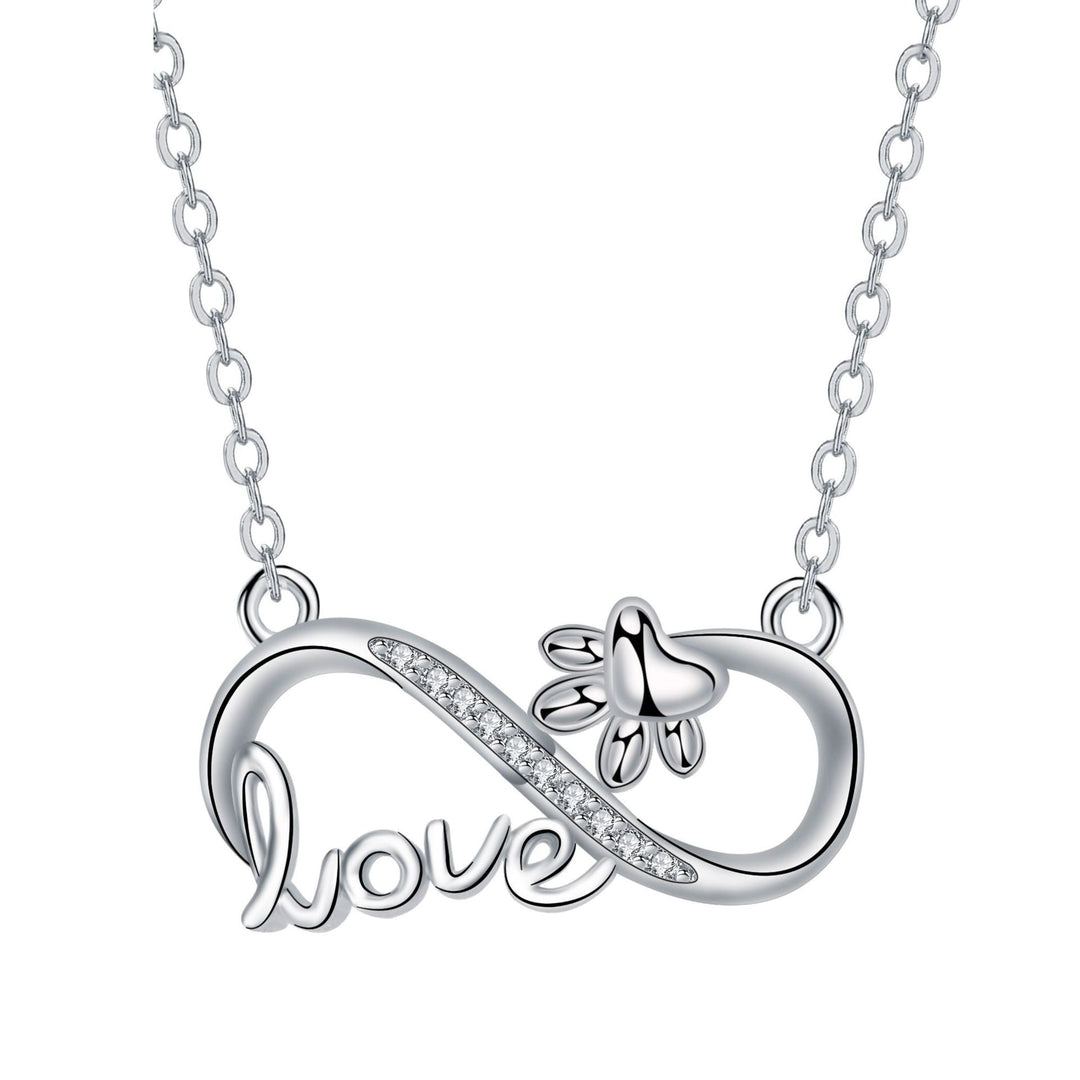 Forever Connected – Silver Paw Infinity Necklace