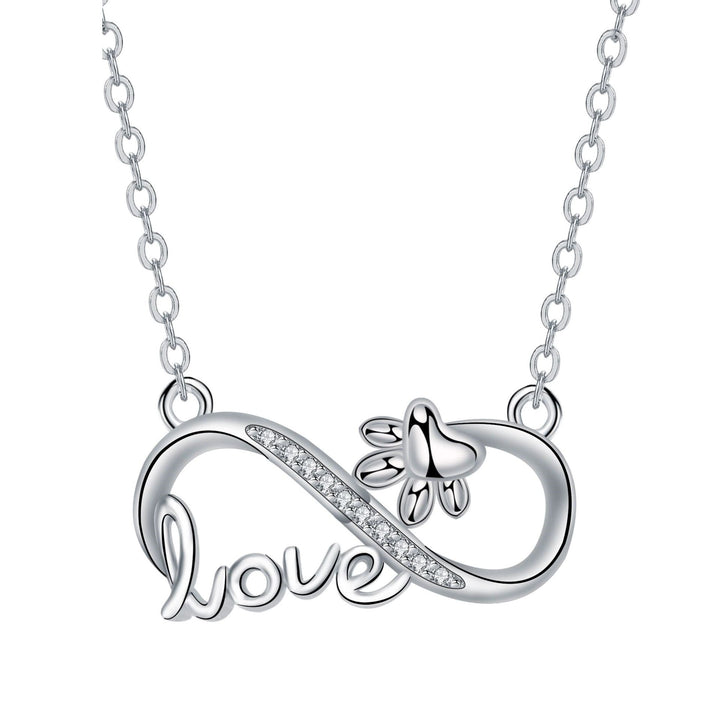 Forever Connected – Silver Paw Infinity Necklace