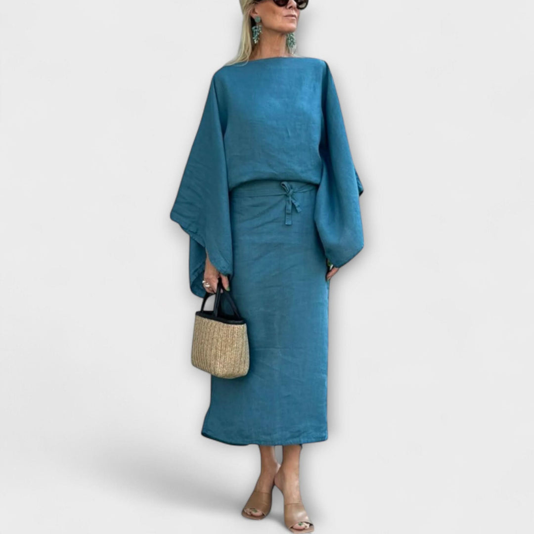 Dana - Linen and Cotton Kimono Dress