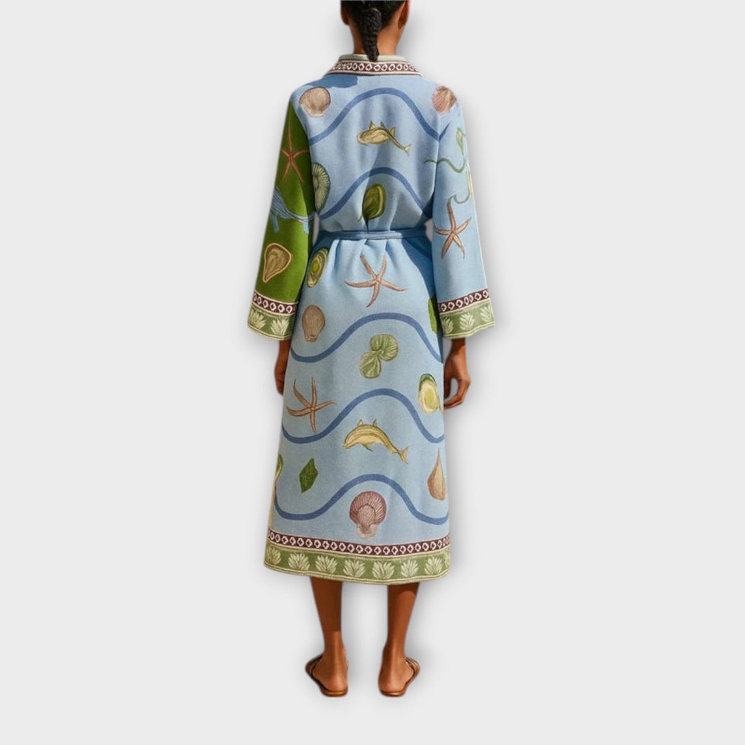 Jule - Floral Printed Midi Dresses in Twill