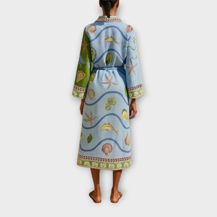 Jule - Floral Printed Midi Dresses in Twill