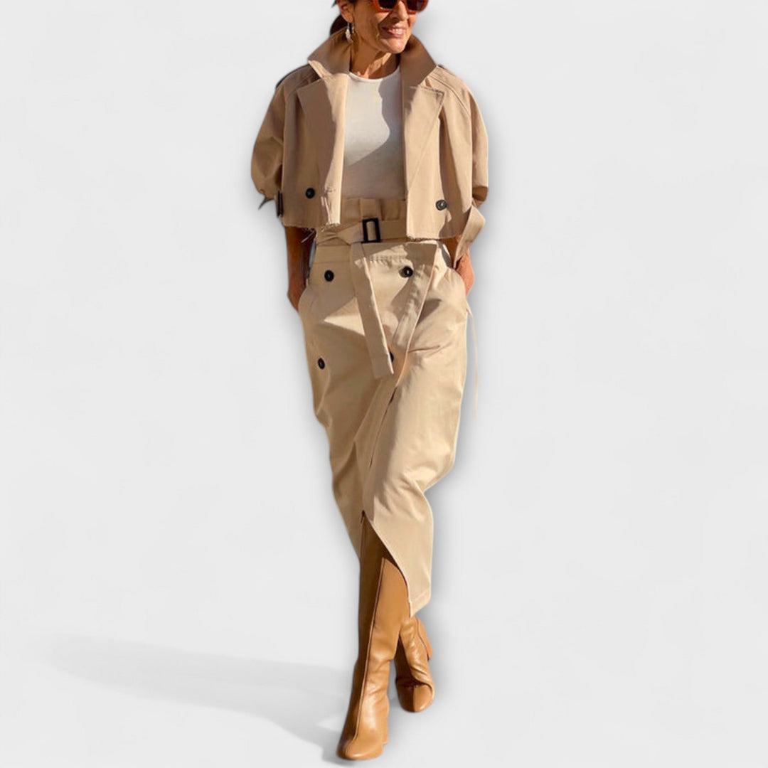 Lyra - Elegant Midi Dress with Pockets