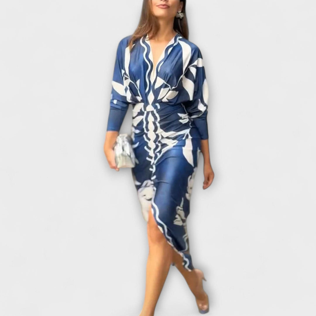 Cleo - Unique midi dresses with dolman sleeves and Brasilia patterns
