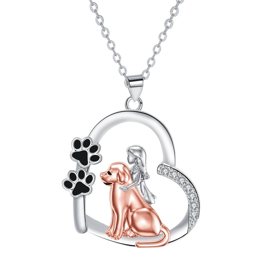 Faithful Companion Heart Necklace – Dog and Owner