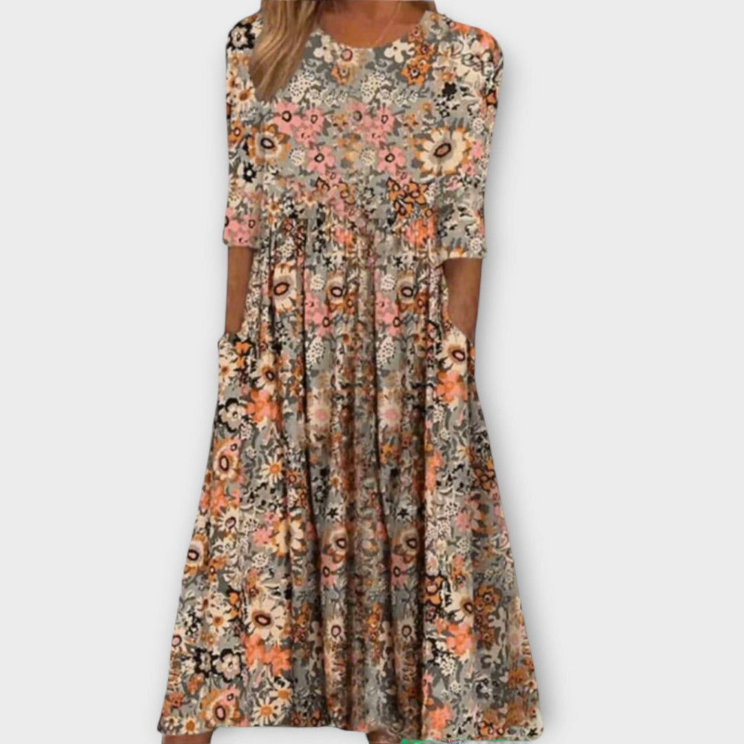 Paula - Stylish Floral Dresses Made from High-Quality Fabric