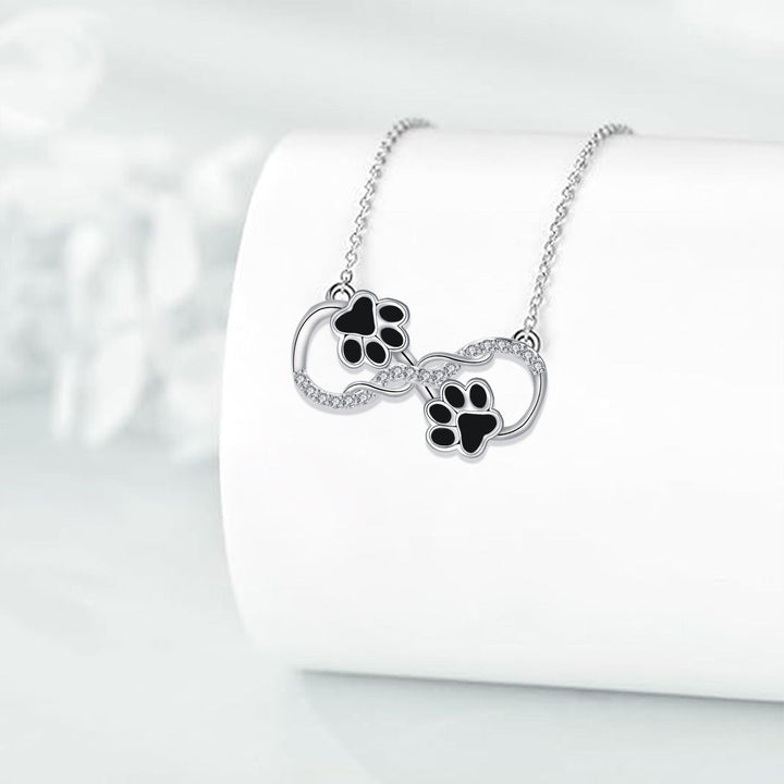 Infinite Love – Dog Paw Necklace with Zirconia