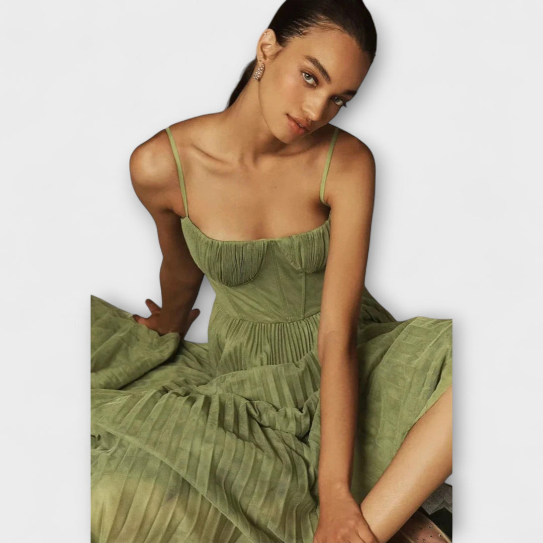 Marilyn - Midi Dress with Bustier Design