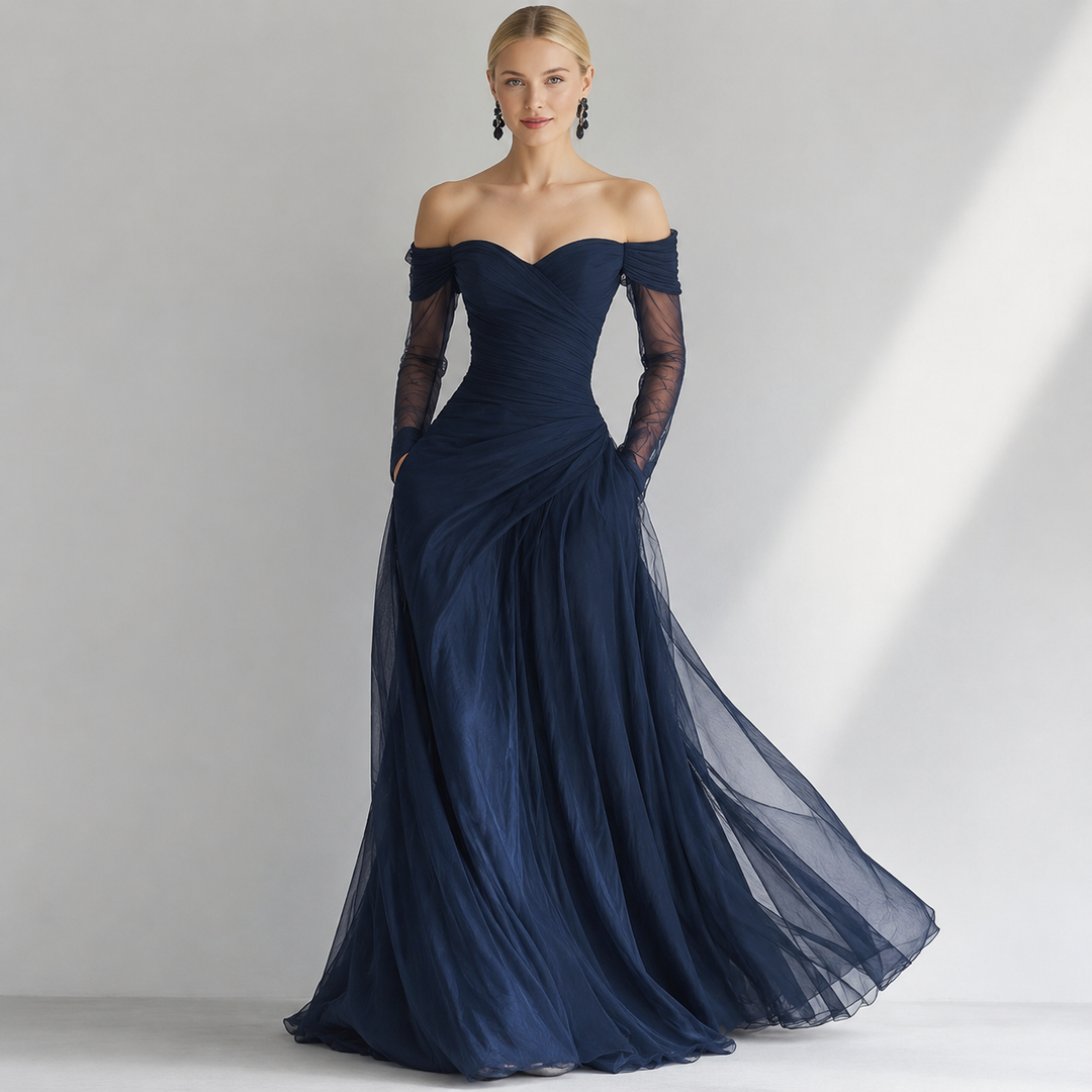 Eveliina - Long Dress with Bare Shoulders