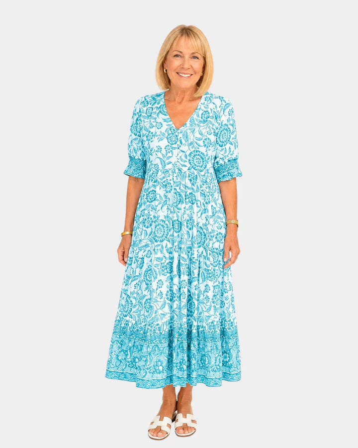 Cosima | Elegant V-Neck Floral Dress