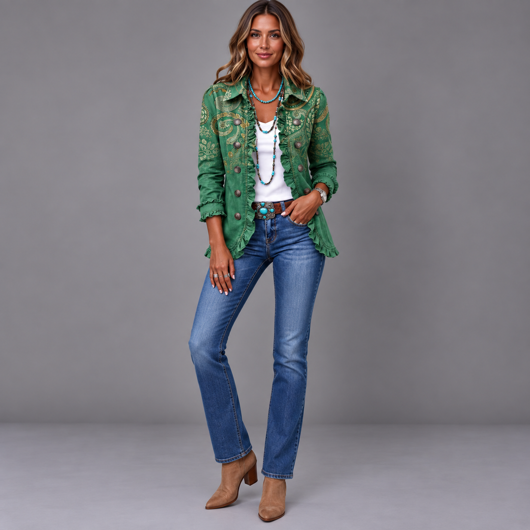 Cosima | Bohemian paisley ruffled jacket