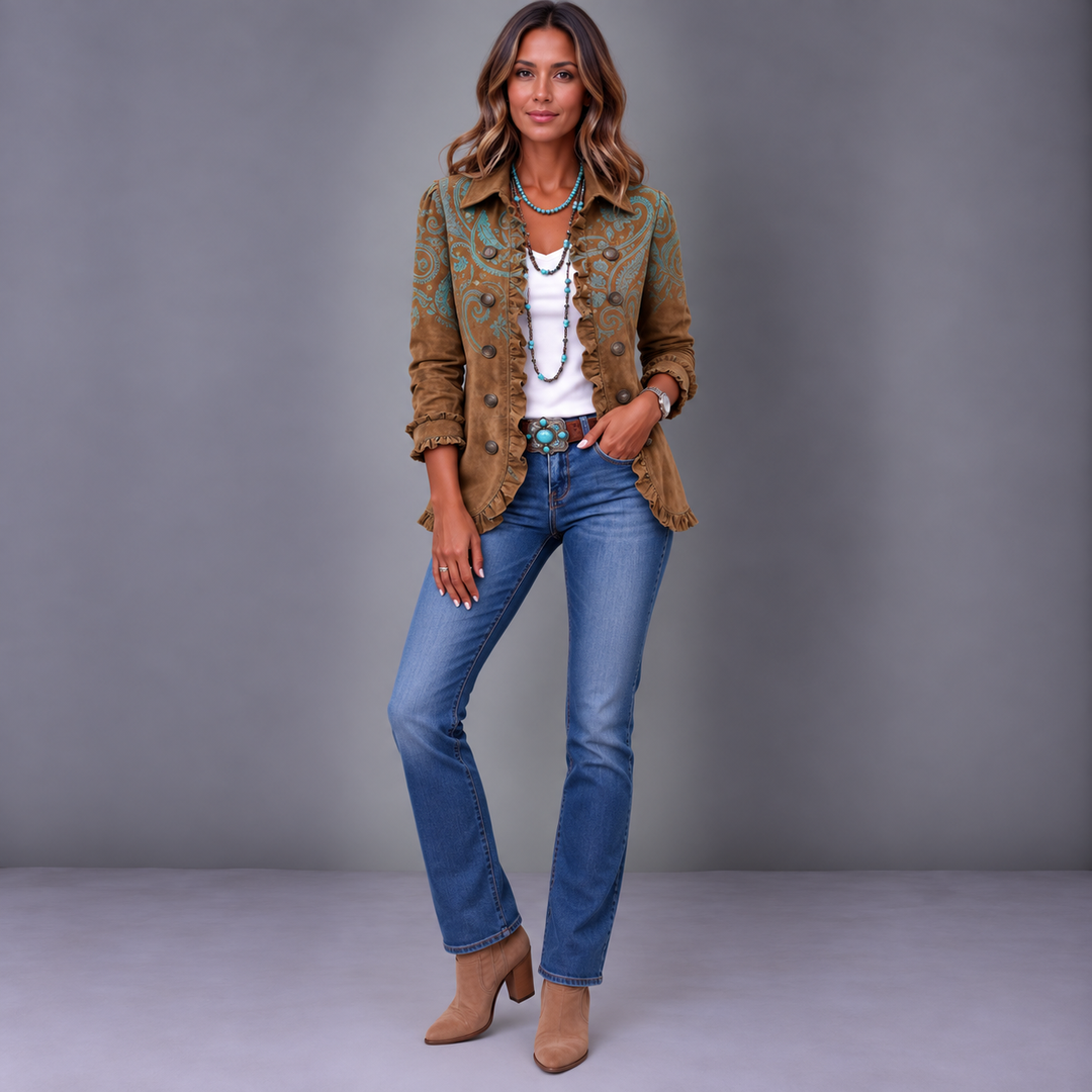 Serena | Ruffled Paisley Jacket