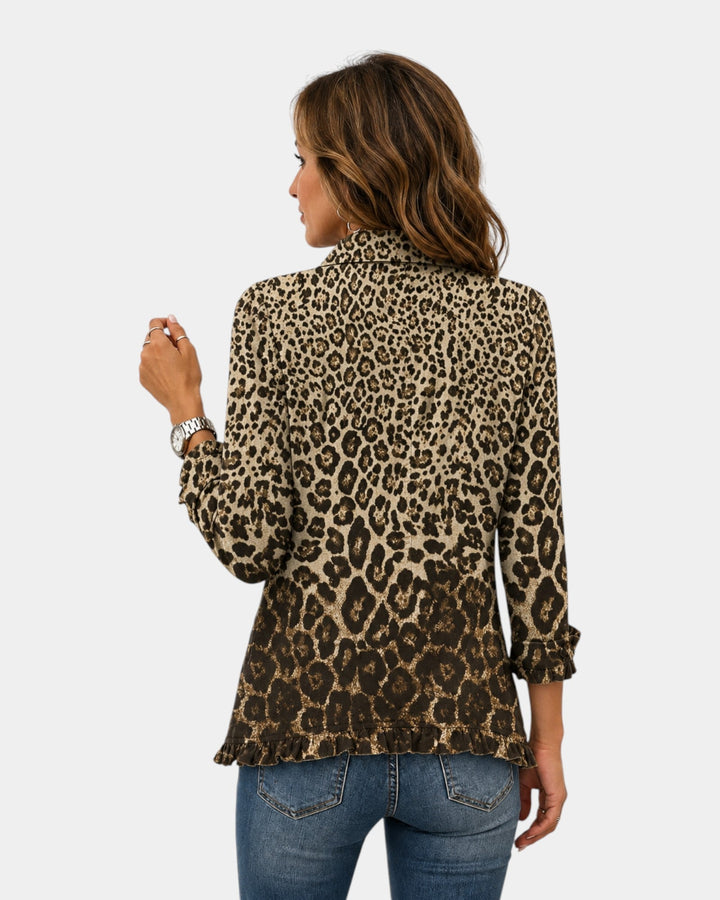Nazareth | Leopard Print Blouse with Ruffles