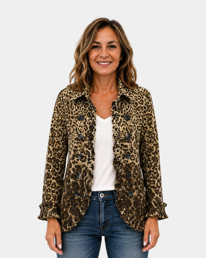 Nazareth | Leopard Print Blouse with Ruffles