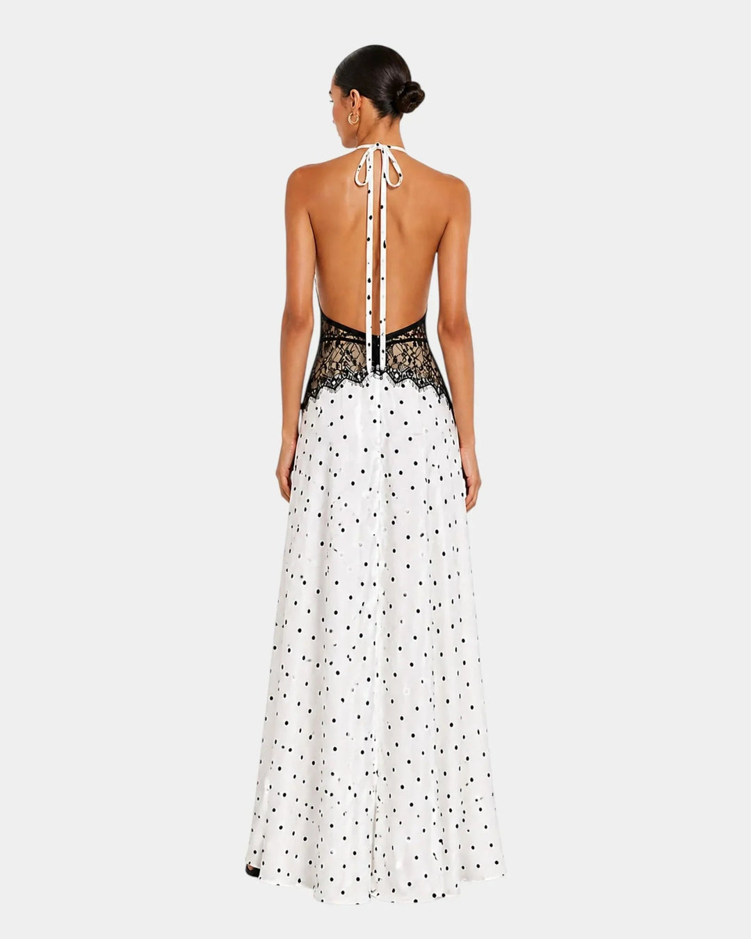 Pomeline | Maxi dress with polka dots and elegant lace