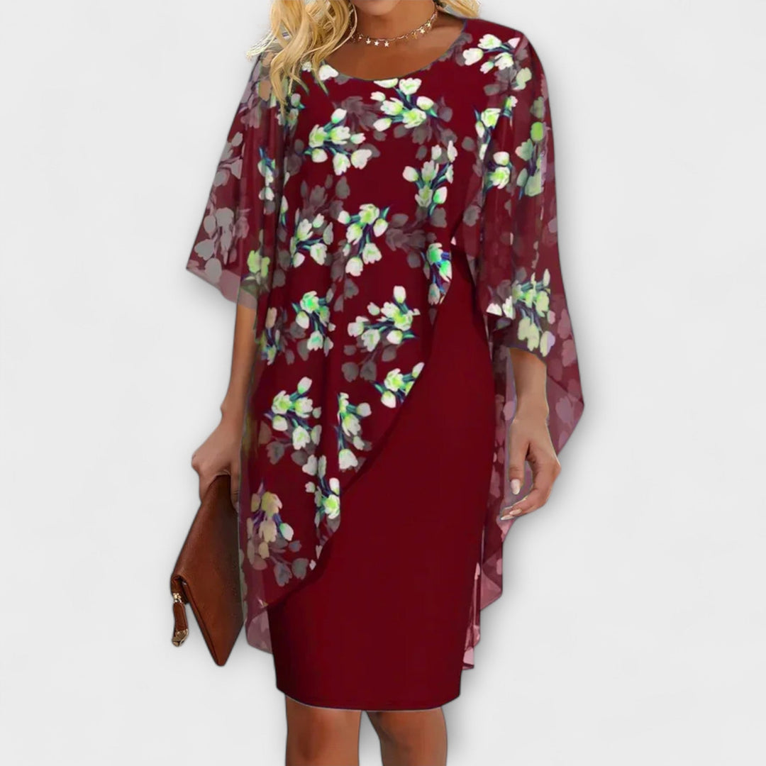 Lyanna - Floral Chiffon Dress Designed for Women