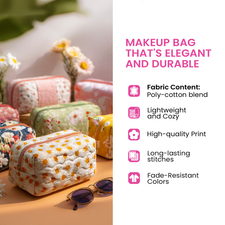 Mini Jewel Quilted Makeup Bag