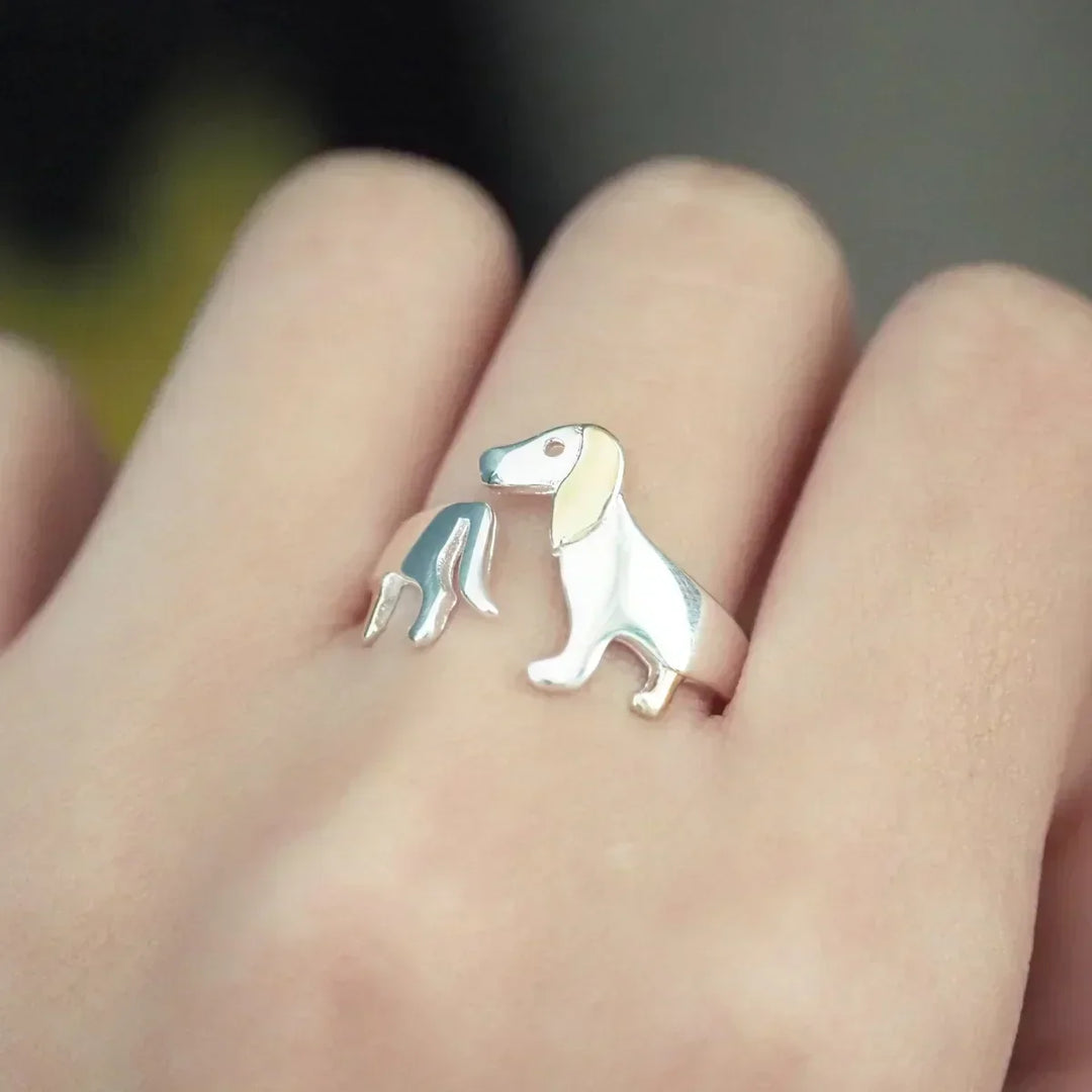 Adjustable Dachshund Ring – Handmade Animal Jewellery for Women