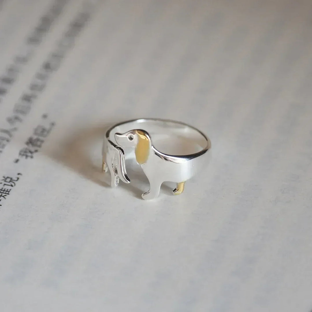 Adjustable Dachshund Ring – Handmade Animal Jewellery for Women
