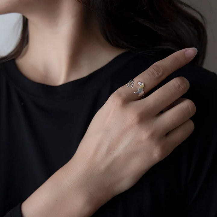 Adjustable Dachshund Ring – Handmade Animal Jewellery for Women
