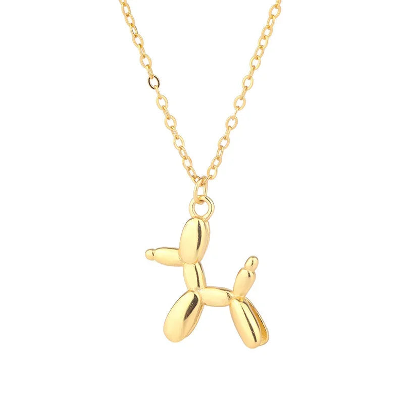 Balloon Dog Necklace – Playful Women's Necklace with Gold-Look Animal Pendant