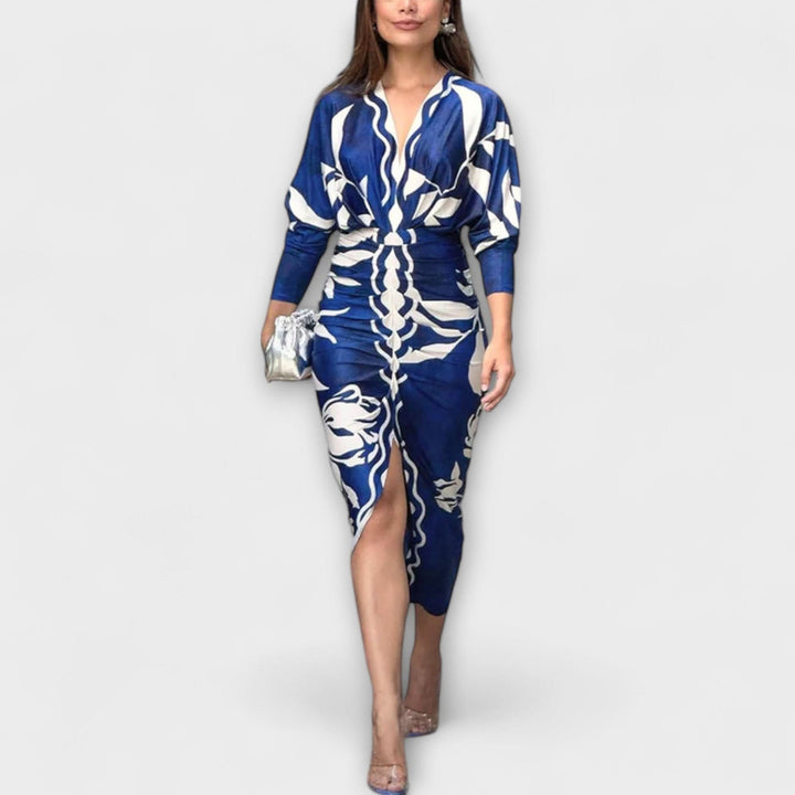 Cleo - Unique midi dresses with dolman sleeves and Brasilia patterns