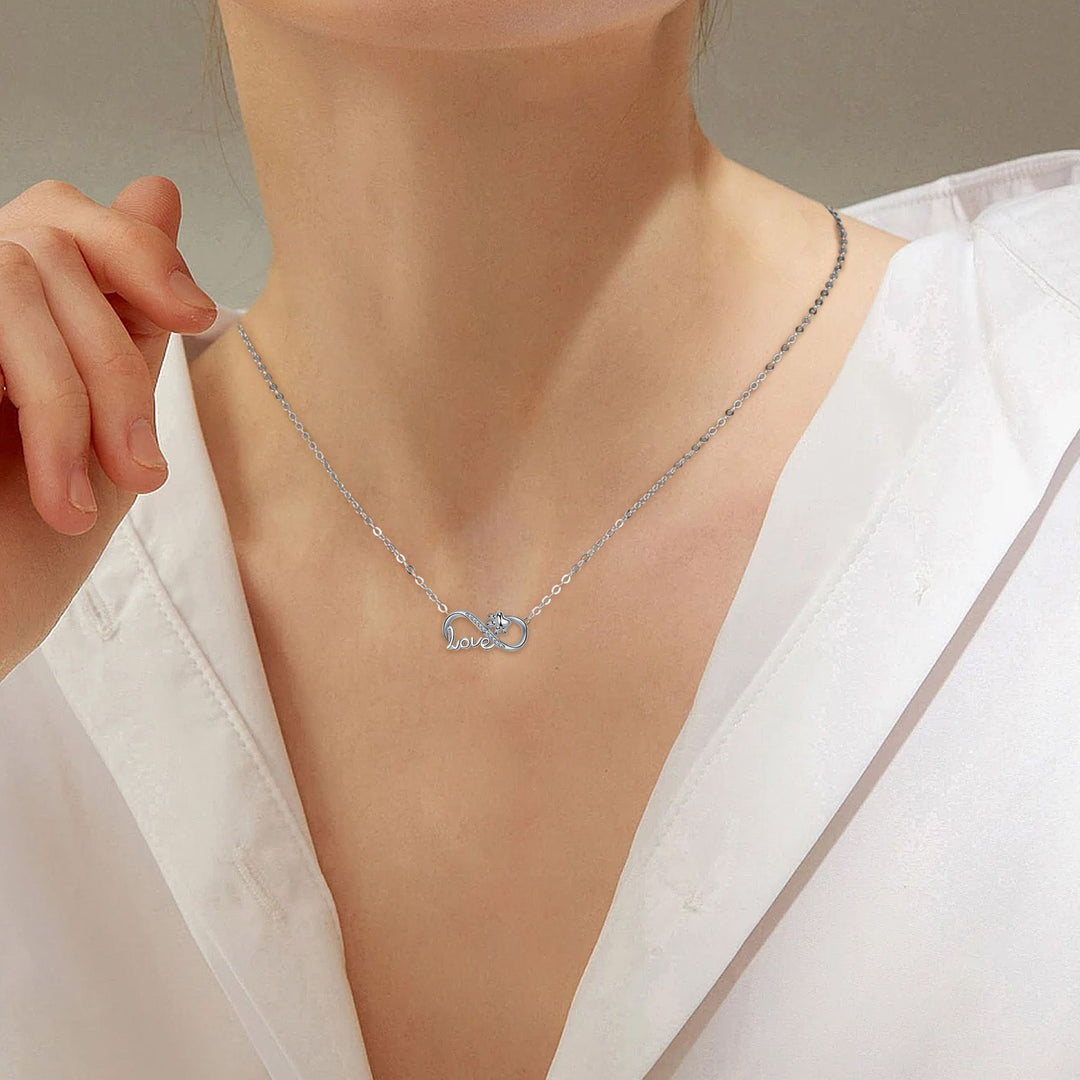Forever Connected – Silver Paw Infinity Necklace