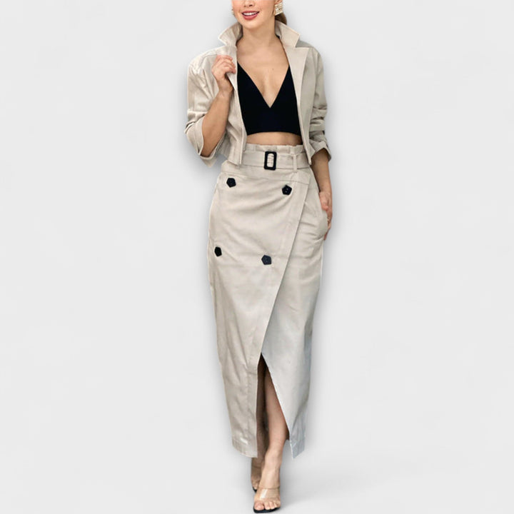 Lyra - Elegant Midi Dress with Pockets