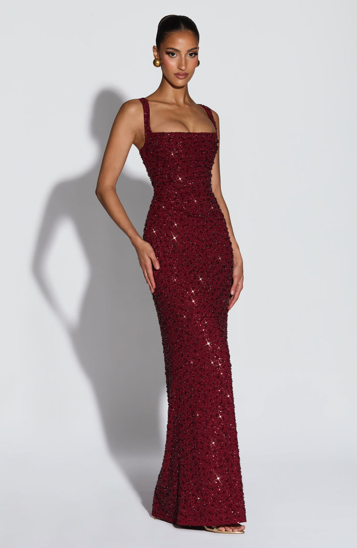 Roosa – Sparkling Square Neck Maxi Dress