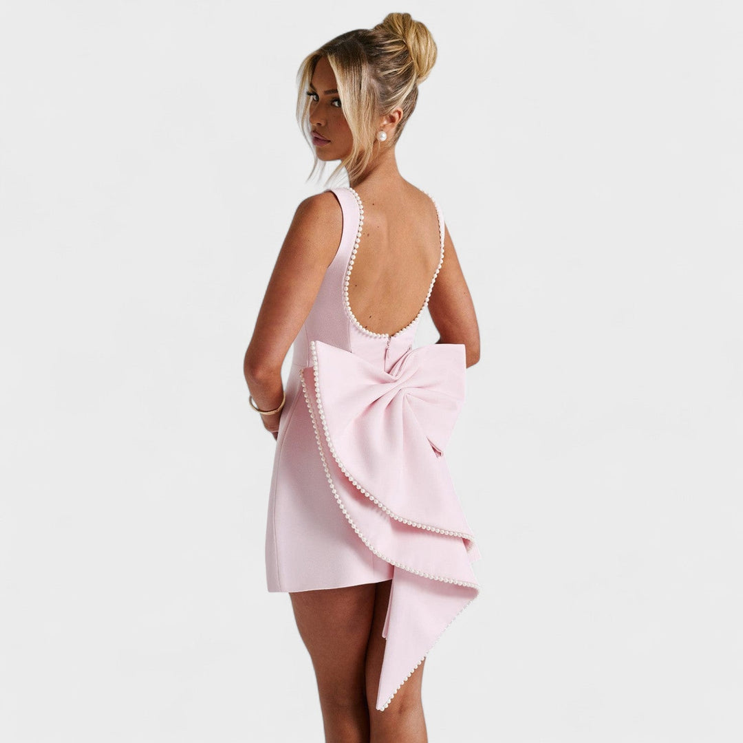 Carrie | Mini Dress with Silver Thread Ribbon