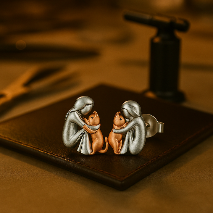 Cat-Themed Stud Earrings – Studs & Hoops