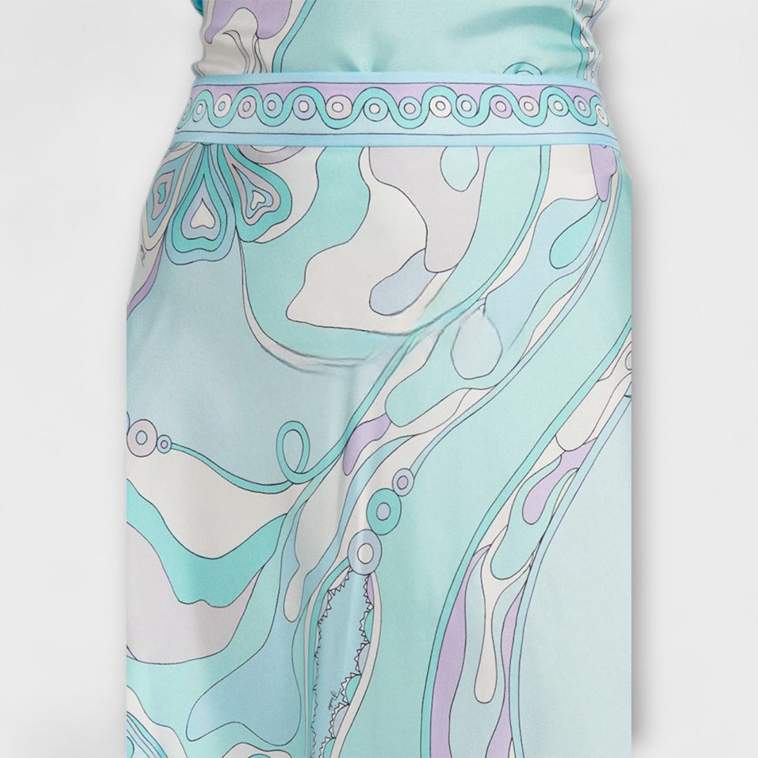 Everly - Halterneck Top and Asymmetrical Midi Dress Set