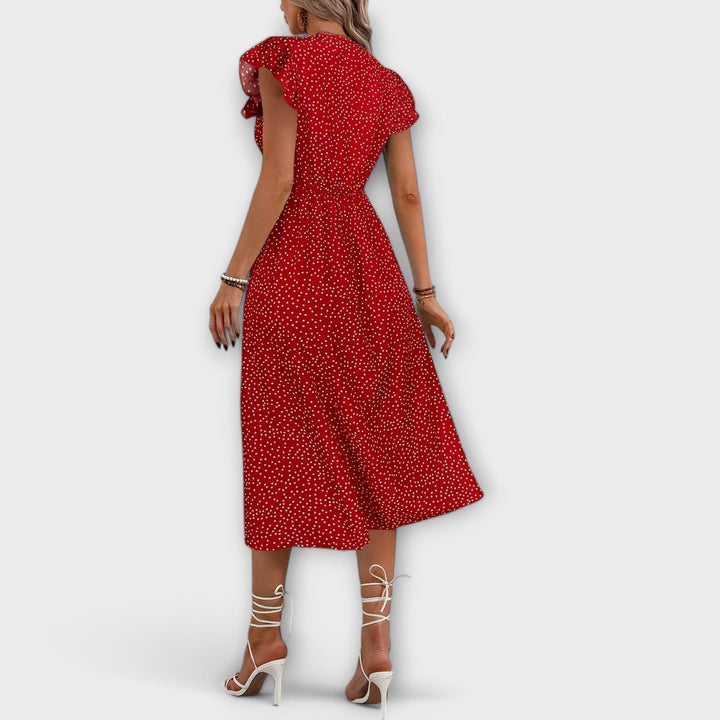 Stylish Midi Dress with Dots