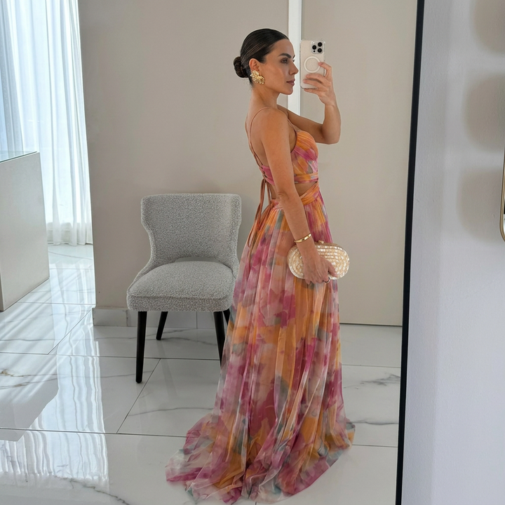 Margareeta – Floral Pattern Maxi Dress