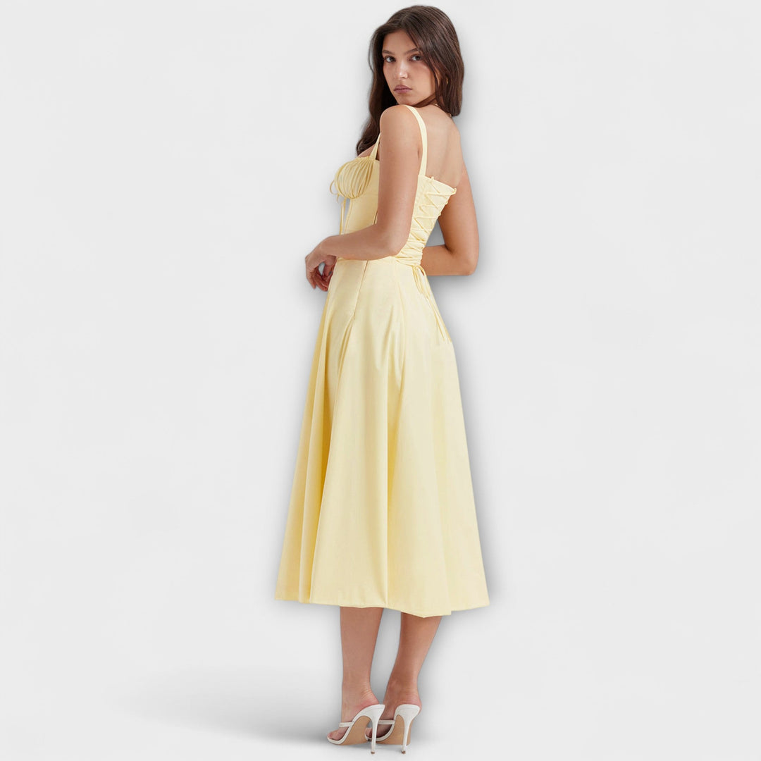 Zipporas - Customized dress with a modern spring rain floral pattern