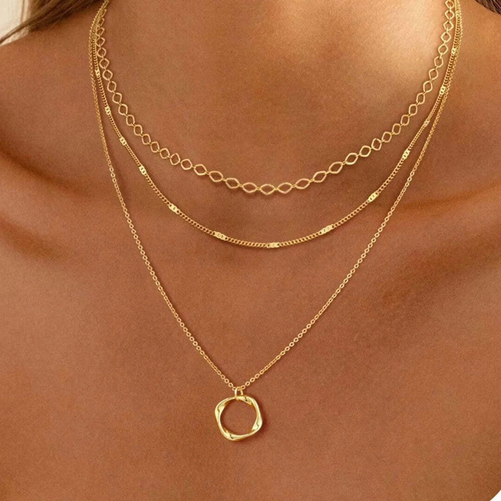 Pauline | Classic Layered Gold Plated Necklace