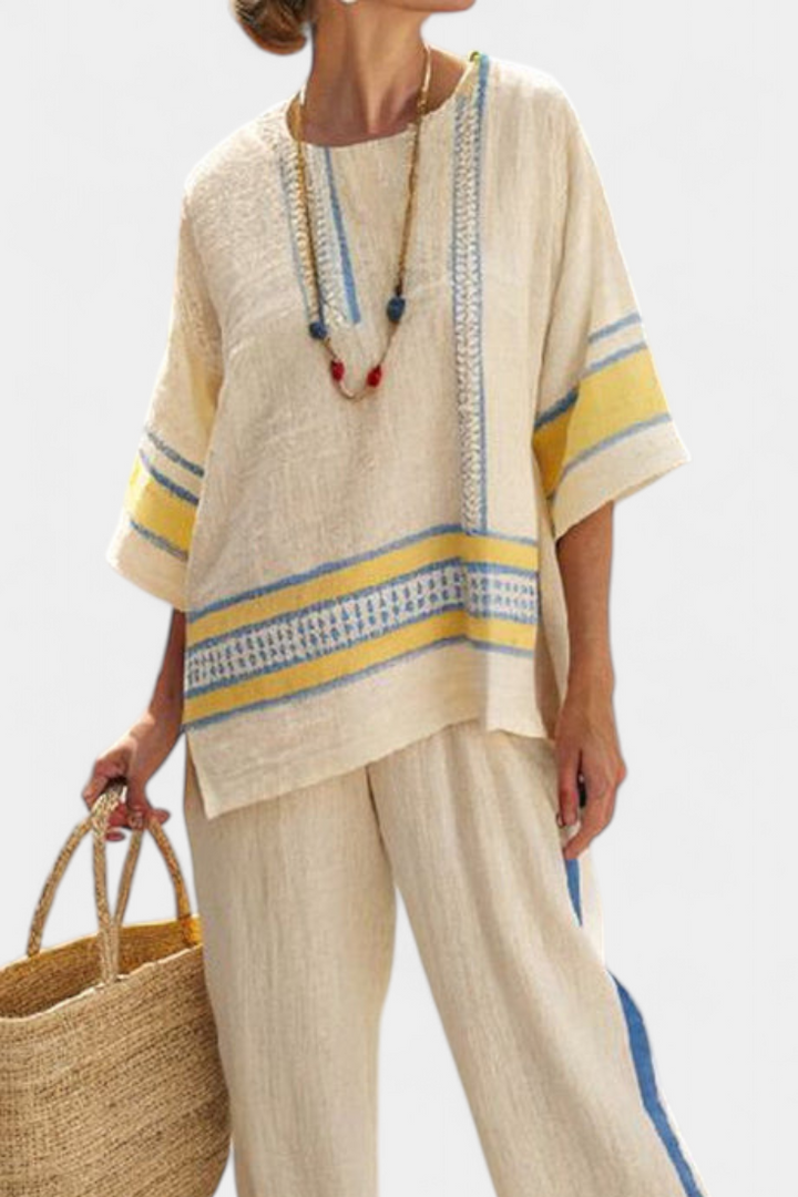 Lea - Yellow Linen Pants