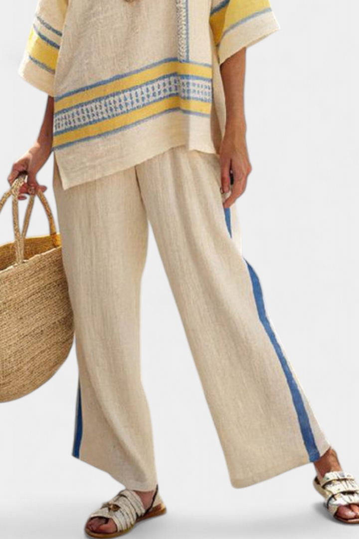 Lea - Yellow Linen Pants