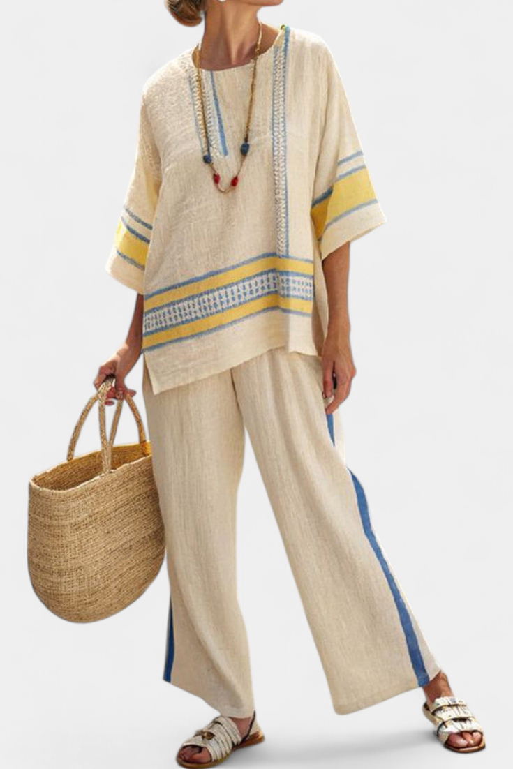 Lea - Yellow Linen Pants
