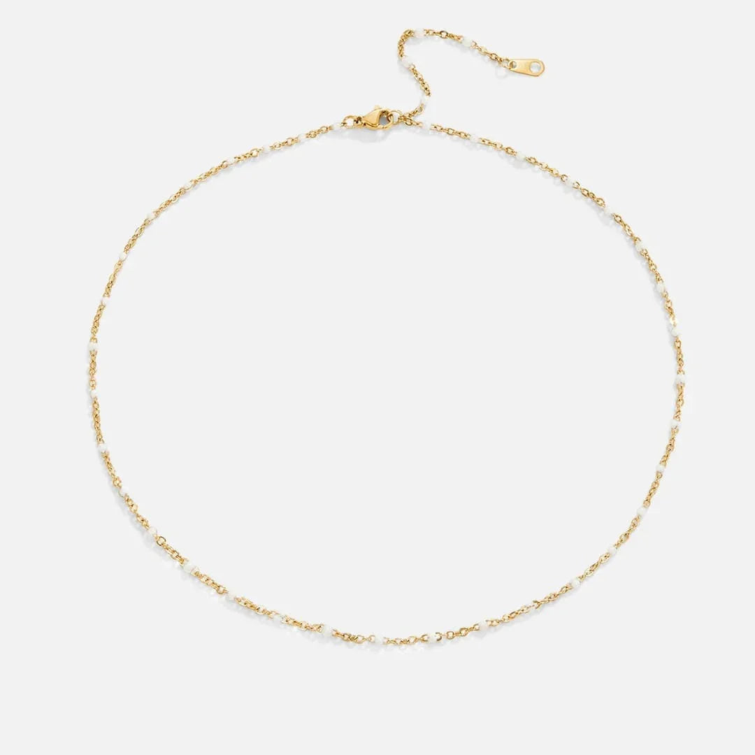 Solène | Clean White Pearl Necklace