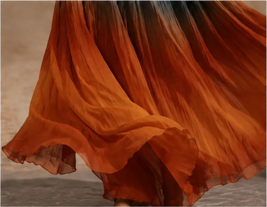 Helmi – Long Halter Neck/V-Neck Ombre Dress
